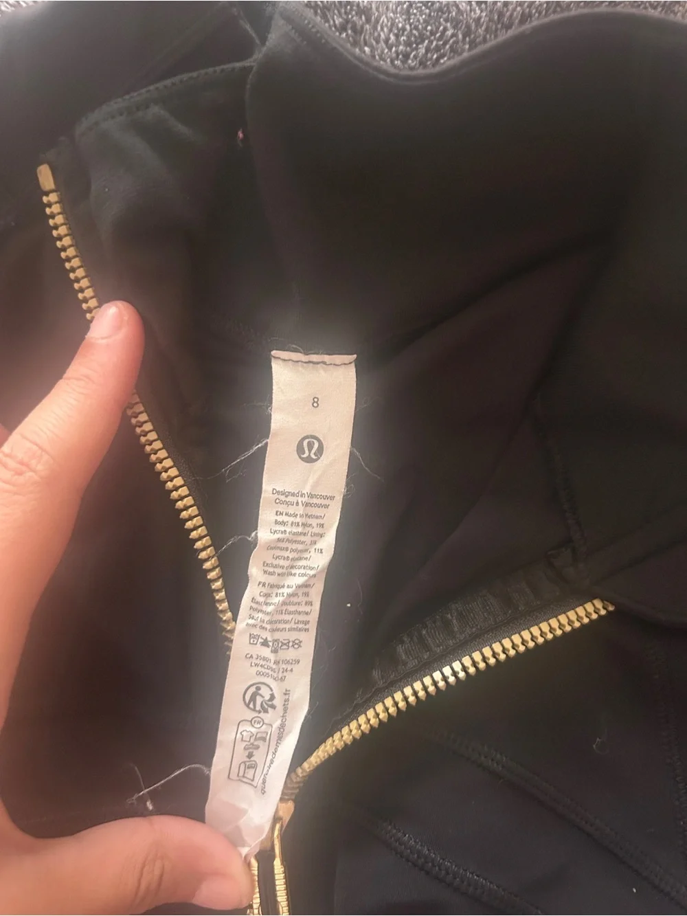 lululemon black define  Jacket with Gold Zipper